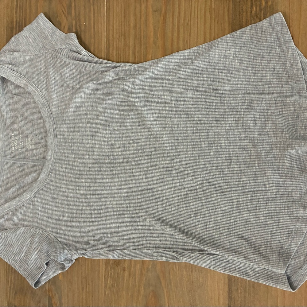 American Eagle Outfitters grey soft and sexy rib scoop neck Tee